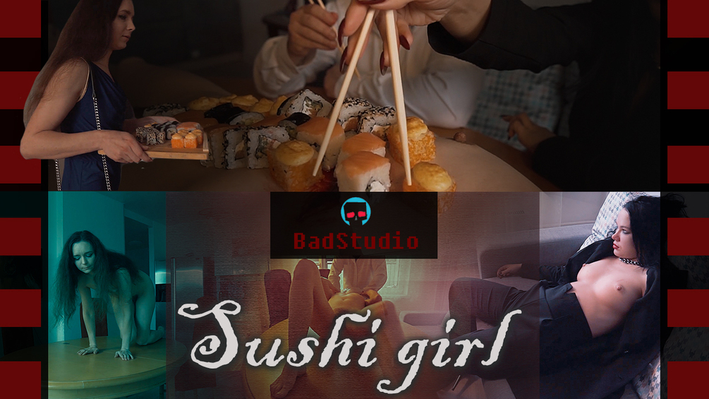 A man orders a sushi girl for a romantic dinner. She enters the room, undresses and lies down naked on the table. A man enters and begins to choke her with an empty bag. The girl is shocked, she screams in horror. After a few minutes, she gasps. The man takes a knife and cuts her stomach so that blood would flow. He needs blood for the sauce. He lays out sushi beautifully on the belly of a dead sushi girl. His beloved girl arrives. She is very happy for a romantic dinner. They are happy to eat sushi from the belly of a corpse, but then the girl notices that the sushi is with blood ...